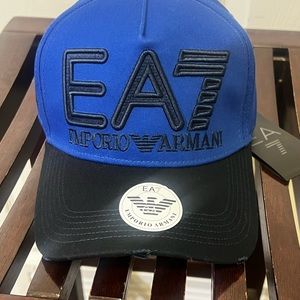 EA7 Blue & black cap, OS. Brand new!